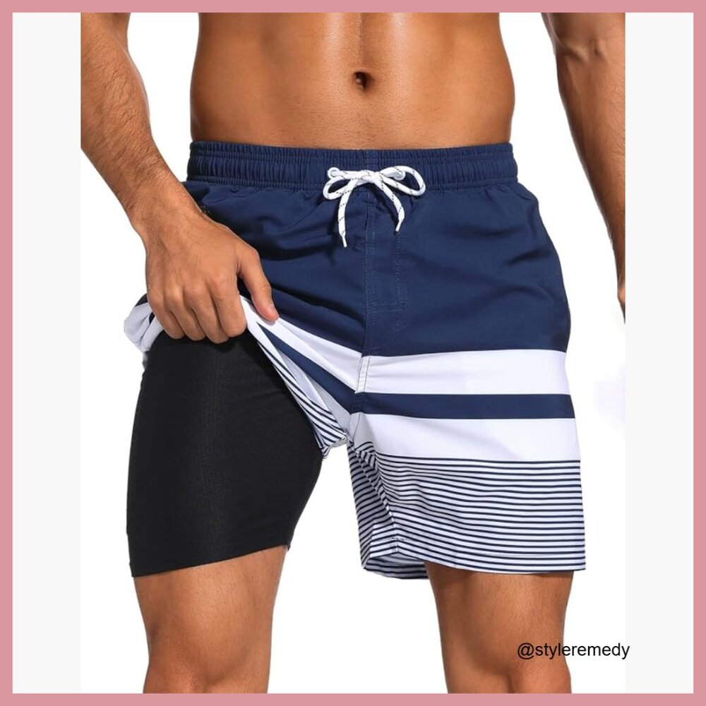 Compression Liner Swim Trunks Quick Dry With Zipp… - image 1